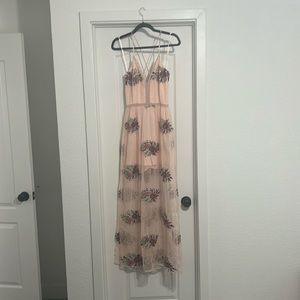 floor length peach romper